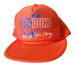 Vintage John Elway The Duke Of Denver Broncos Snapback Hat MVP ORANGE Trucker